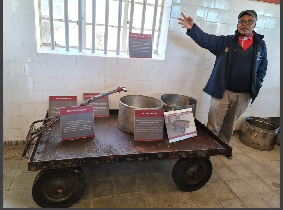 The wheelbarrow that served food to those in Cells A-C and the hospital for isolated prisoners