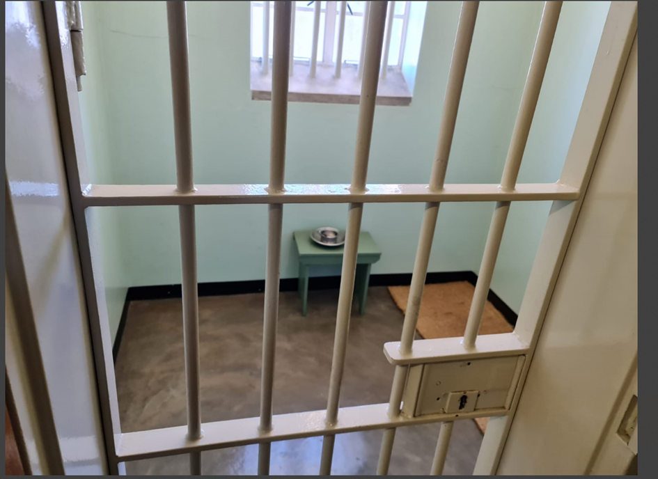 a photo of Cell Number 4 where Mandela was imprisoned