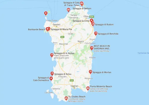 Sardinia tourist Map