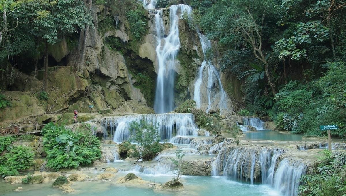 Kuang Si Falls waterfall in Luang Prabang